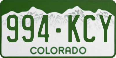 CO license plate 994KCY