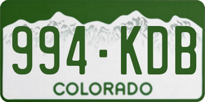 CO license plate 994KDB
