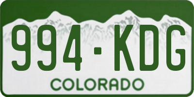 CO license plate 994KDG