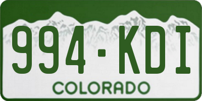 CO license plate 994KDI
