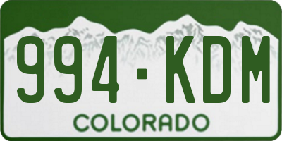CO license plate 994KDM