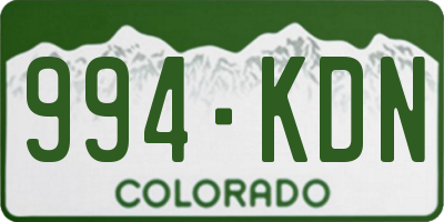CO license plate 994KDN