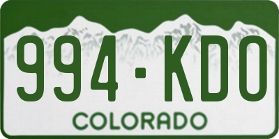 CO license plate 994KDO