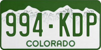 CO license plate 994KDP