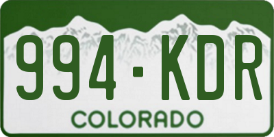 CO license plate 994KDR