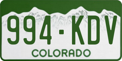 CO license plate 994KDV