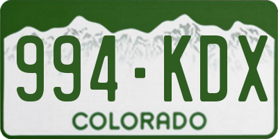 CO license plate 994KDX