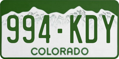 CO license plate 994KDY