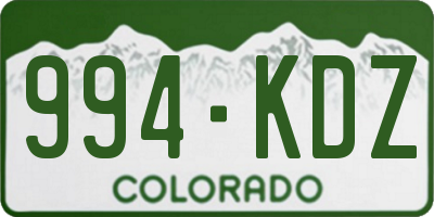 CO license plate 994KDZ