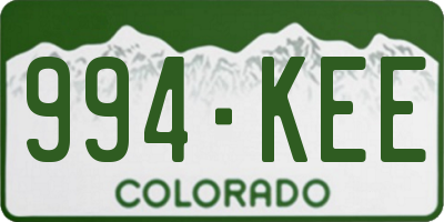 CO license plate 994KEE