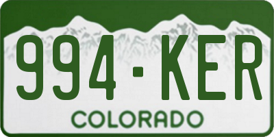 CO license plate 994KER