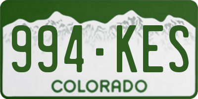 CO license plate 994KES