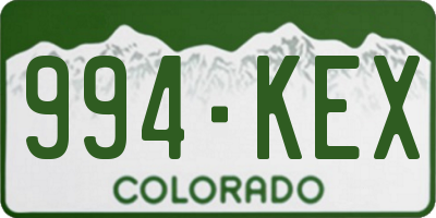 CO license plate 994KEX