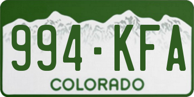 CO license plate 994KFA
