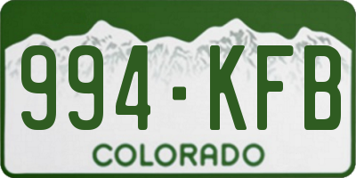 CO license plate 994KFB
