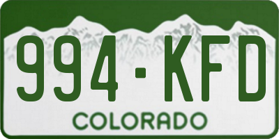 CO license plate 994KFD