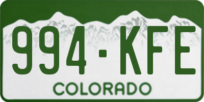 CO license plate 994KFE