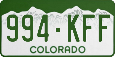 CO license plate 994KFF