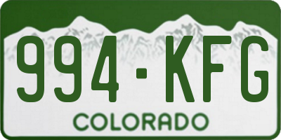 CO license plate 994KFG
