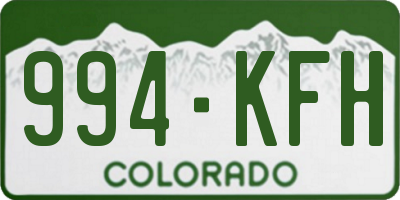 CO license plate 994KFH