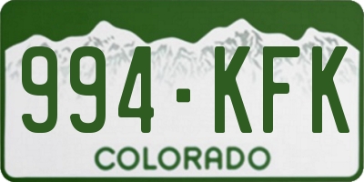 CO license plate 994KFK