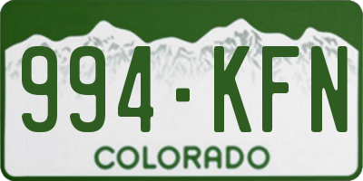 CO license plate 994KFN