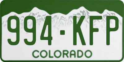 CO license plate 994KFP