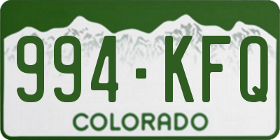 CO license plate 994KFQ