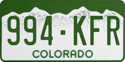 CO license plate 994KFR