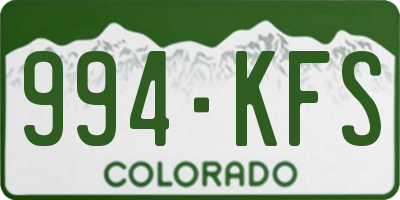 CO license plate 994KFS