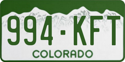 CO license plate 994KFT