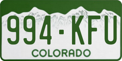CO license plate 994KFU