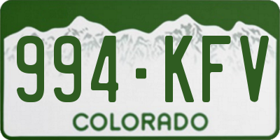 CO license plate 994KFV