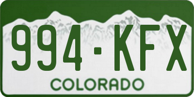 CO license plate 994KFX