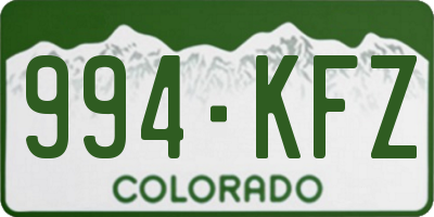CO license plate 994KFZ