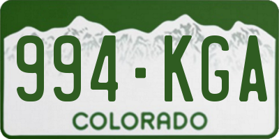 CO license plate 994KGA