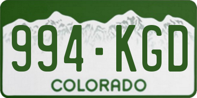 CO license plate 994KGD