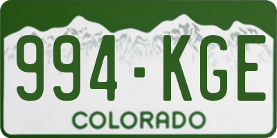 CO license plate 994KGE