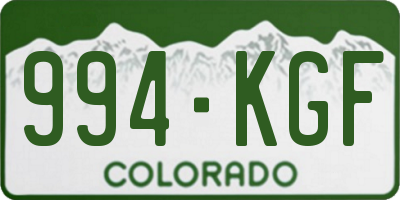 CO license plate 994KGF