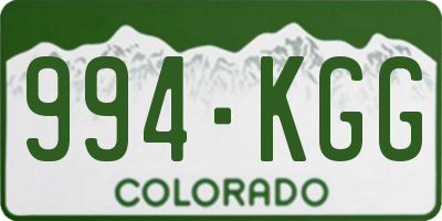 CO license plate 994KGG