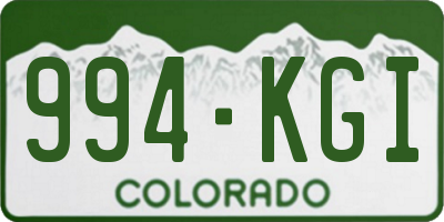 CO license plate 994KGI
