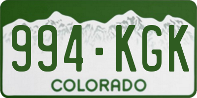 CO license plate 994KGK