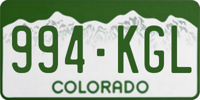 CO license plate 994KGL