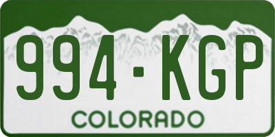 CO license plate 994KGP