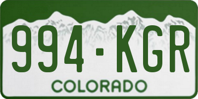 CO license plate 994KGR