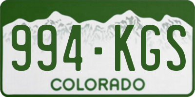 CO license plate 994KGS
