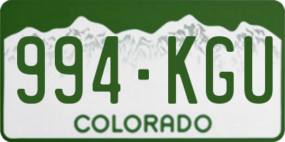 CO license plate 994KGU