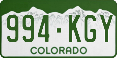 CO license plate 994KGY