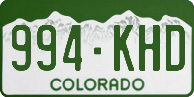 CO license plate 994KHD