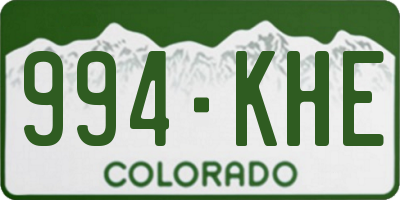 CO license plate 994KHE